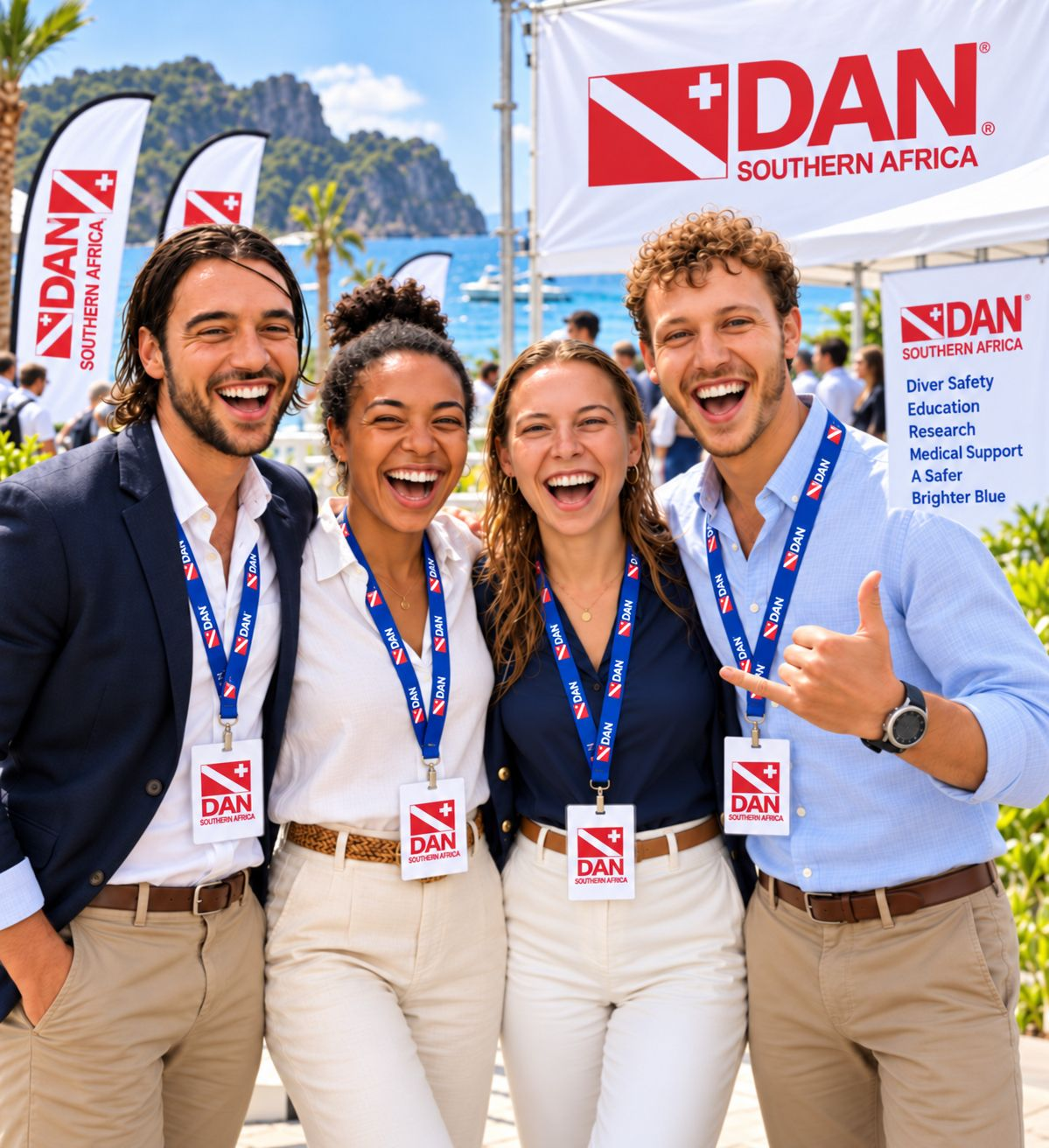 DAN Southern Africa community gathered at a seaside event